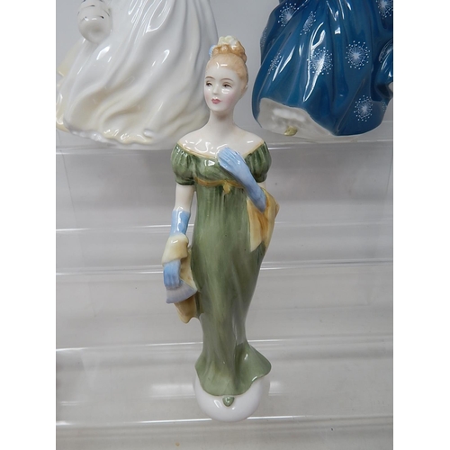 645 - Royal Doulton Figures: Hannah, Julia, Winsome, Lorna,  Autumn Breezes, Fragrance, Roseanna, Regal La... 