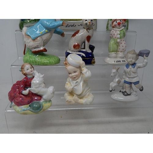 648 - Figures by Royal Doulton, Beswick etc (9)