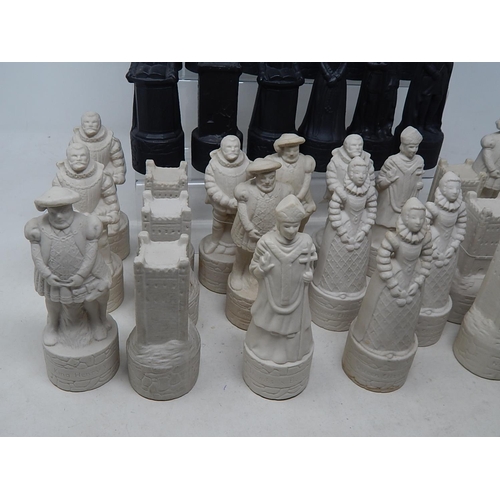 650 - Beneagles Scotch Whisky Porcelain Chess Pieces: Some with Whisky: (39)