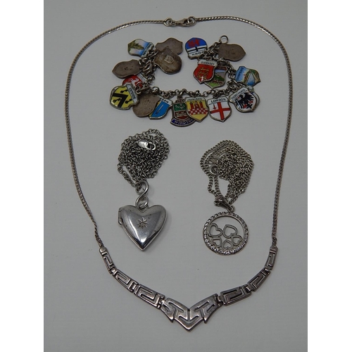 167 - Quantity of Silver to Include Pendant Necklaces, Necklace & Charm Bracelet (4)