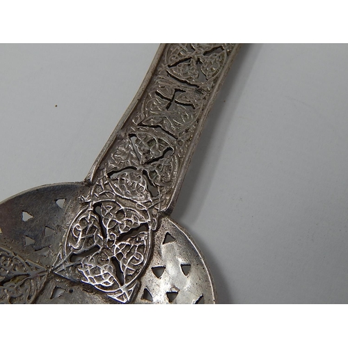 192 - Arts & Crafts Cast Silver Spoon with Celtic Design: Hallmarked London 1933 by AMY SANDHEIM: Length 1... 