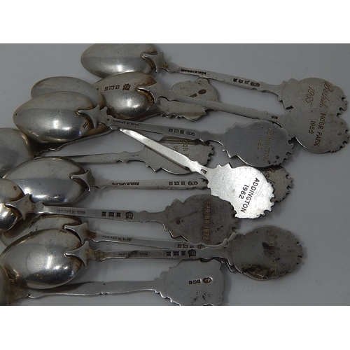 195 - Quantity of Hallmarked Silver & Enamel Spoons: Various Dates & Makers: Gross weight 194g