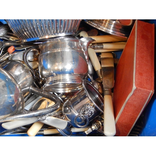 204 - Large Quantity of White Metal & Silver Plated Wares to Include Flatware, Teapot, Jugs etc (lot)