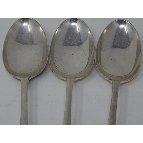 207 - Set of Three Silver Tablespoons Hallmarked Sheffield, Various Dates by Mappin & Webb: Length 21.5cm:... 