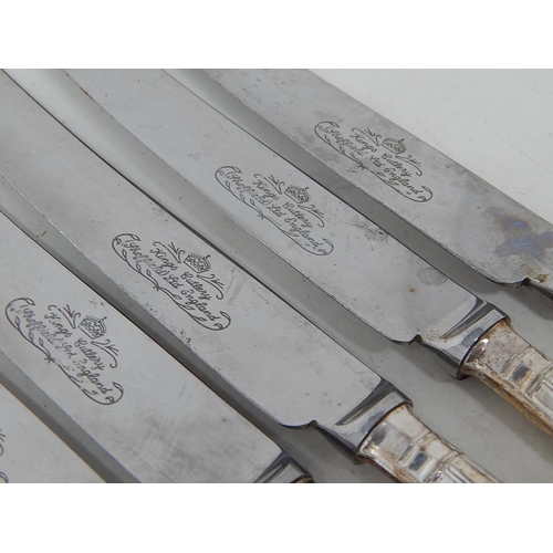 211 - Set of 6 Kings Pattern Dinner Knives & 6 Dessert Knives together with a further quantity of antique ... 