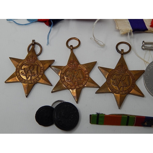 576 - WWII Medals & Ribbons Including 1939-45 Star, Italy & Africa Stars, Defence Medal, Bar with Oak Leav... 