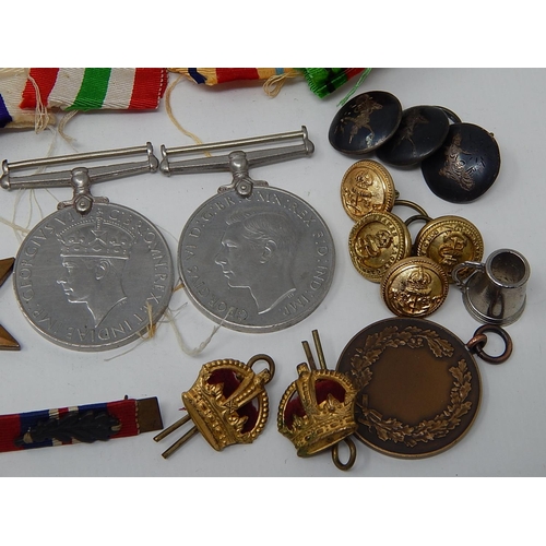 576 - WWII Medals & Ribbons Including 1939-45 Star, Italy & Africa Stars, Defence Medal, Bar with Oak Leav... 