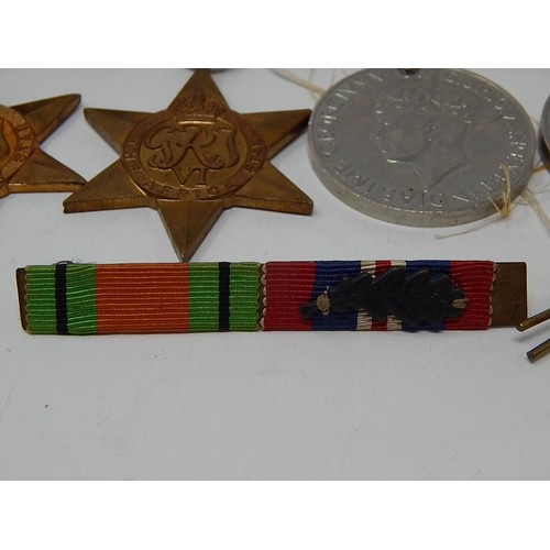 576 - WWII Medals & Ribbons Including 1939-45 Star, Italy & Africa Stars, Defence Medal, Bar with Oak Leav... 