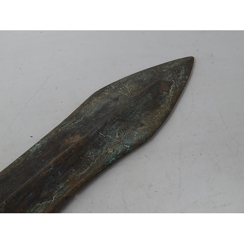 582 - Ancient Chinese Spear Head: Measures 23cm high x 11cm wide. PROVENANCE: From The Henk Huffener Colle... 