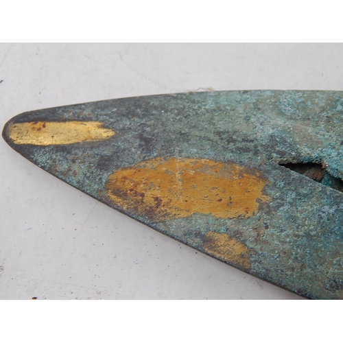 584 - Ancient Chinese Spear Head: Measures 25.8cm. PROVENANCE: From The Henk Huffener Collection.