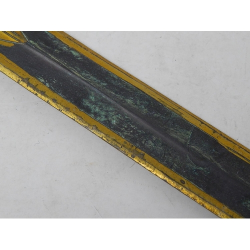 588 - Ancient Chinese Sword with Dragon Handle: The Blade with Engraved Decoration 53.4cm. PROVENANCE: Fro... 