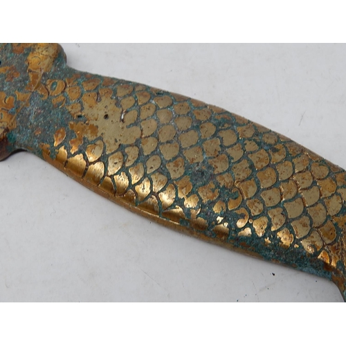 590 - Chinese Sword: The Blade Top Formed as a Dragon with Engraved Decoration & Character Marks: Length 5... 