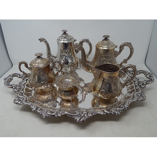 212 - Silver Tea & Coffee Service Comprising Coffee Pot, Teapot, Lidded Sugar Bowl, Milk Jug, Tea Strainer...