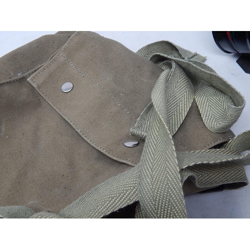 693 - WWII Gas Mask With Original Canvas Bag with Straps