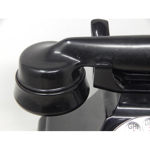 596 - Vintage G.P.O Black Bakelite Telephone with Lower Drawer: Converted for Current Use.