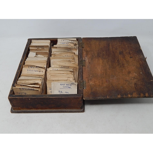 983 - Old Collection of GB & World Coinage: All Identified in Brown Envelopes within wooden case.