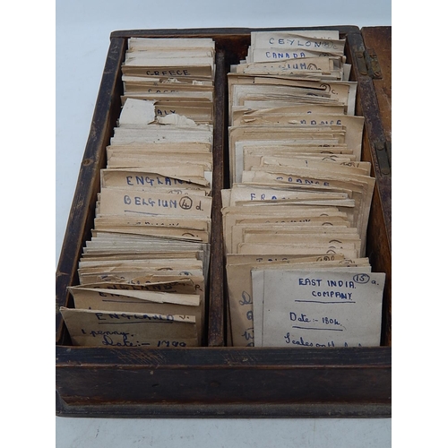 983 - Old Collection of GB & World Coinage: All Identified in Brown Envelopes within wooden case.