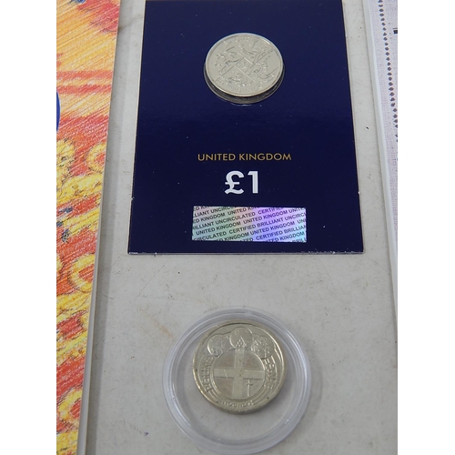 994 - Quantity of Old Round One Pound Coins in Packs together with 2010 City of London One Pound Coin.