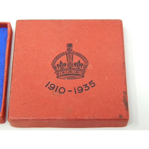 997 - Two 1935 Silver Jubilee Medallions (One Boxed) 925 Silver