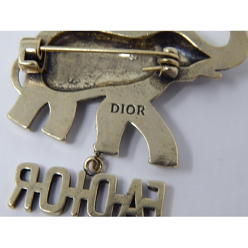 219 - DIOR: Elephant Brooch 