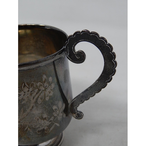 229 - Late C19th Russian Silver Christening Tankard: Measures 8.5cm high: Weight 75g