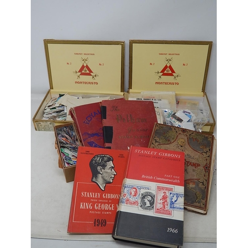 978 - Three Stamp Albums Containing a Quantity of GB & World Stamps together with two cigar boxes of stamp... 