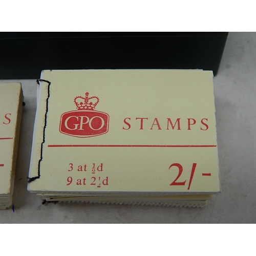 979 - 22 x GPO 2 Shilling Books of Stamps (complete) contained in Rolex Watch Box