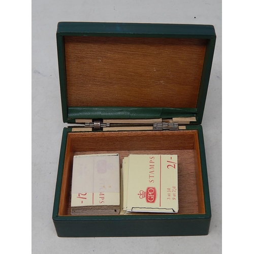 979 - 22 x GPO 2 Shilling Books of Stamps (complete) contained in Rolex Watch Box