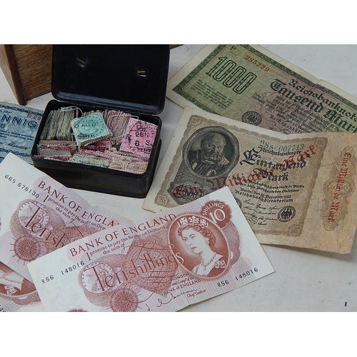 981 - Small Cash Tin Containing a Large Quantity of QV India Postage Stamps together with a quantity of Wo... 