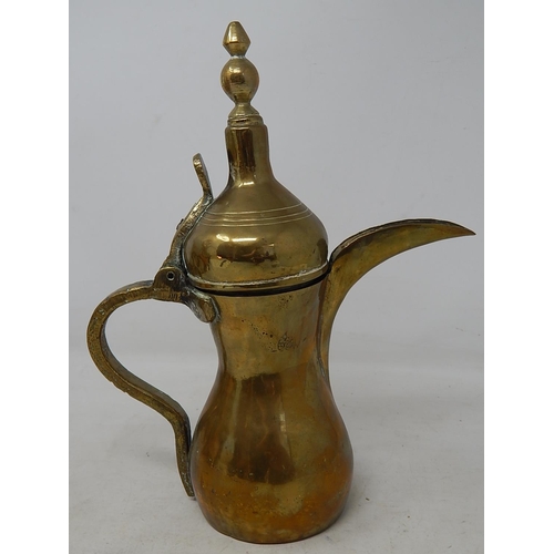 674 - Middle Eastern Dallah Arabic Coffee Pot with Marks to either side: Measuring 26cm high