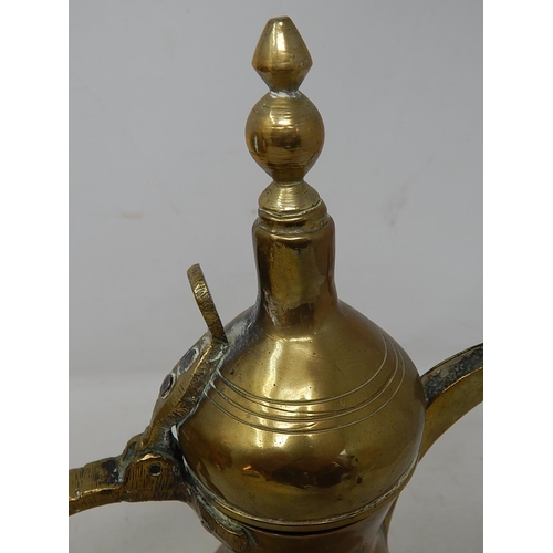 674 - Middle Eastern Dallah Arabic Coffee Pot with Marks to either side: Measuring 26cm high