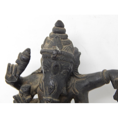 677 - C19th Bronze Figure of Ganesh: Measuring 17cm high