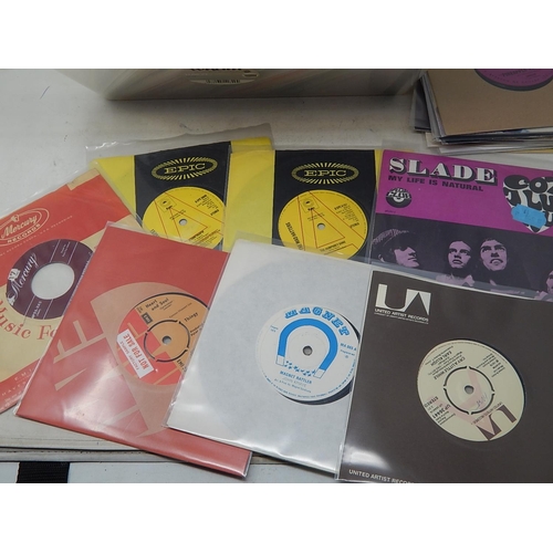 681 - A collection of 100 45rpm singles all housed in plastic sleeves these records come from the estate o... 