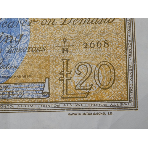 799 - Bank of Scotland £20.00 Note: Prefix 9/H Dated 5th May 1969: Lord Polwarth (Governor) & J. Letham (T... 