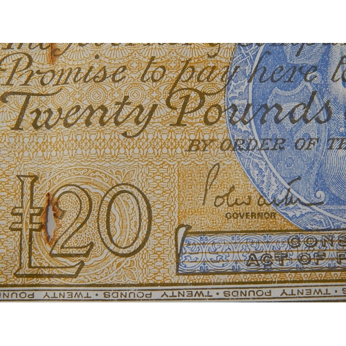 799 - Bank of Scotland £20.00 Note: Prefix 9/H Dated 5th May 1969: Lord Polwarth (Governor) & J. Letham (T... 