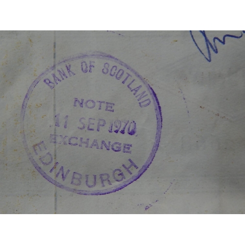 799 - Bank of Scotland £20.00 Note: Prefix 9/H Dated 5th May 1969: Lord Polwarth (Governor) & J. Letham (T... 