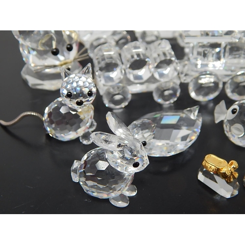 658 - Quantity of Cut Crystal Animal Figures & Trains with Carriages.