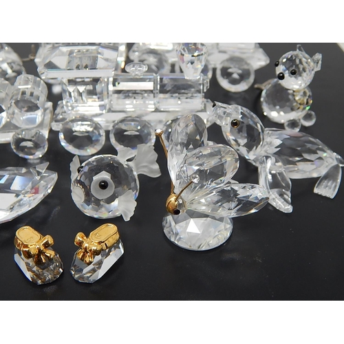 658 - Quantity of Cut Crystal Animal Figures & Trains with Carriages.