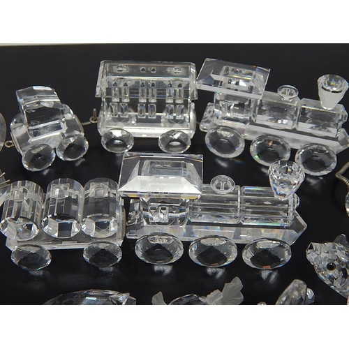 658 - Quantity of Cut Crystal Animal Figures & Trains with Carriages.