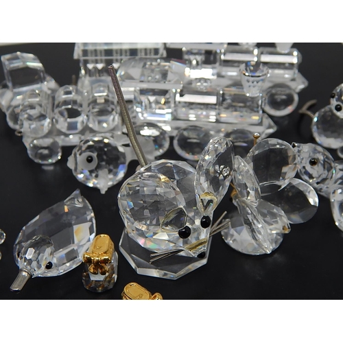 658 - Quantity of Cut Crystal Animal Figures & Trains with Carriages.