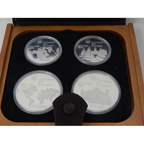 269 - Canadian Olympics 1976 Silver Four Coin Set in Case of Issue with COA