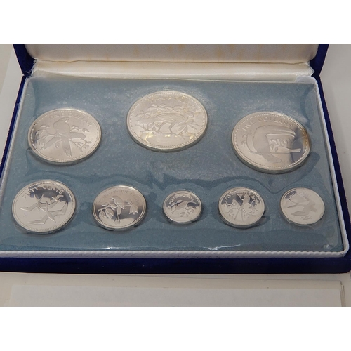 270 - Coinage of Belize: Sterling Silver Proof Set of 8 Coins in Case of Issue with COA