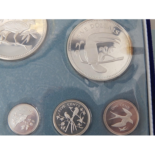 270 - Coinage of Belize: Sterling Silver Proof Set of 8 Coins in Case of Issue with COA