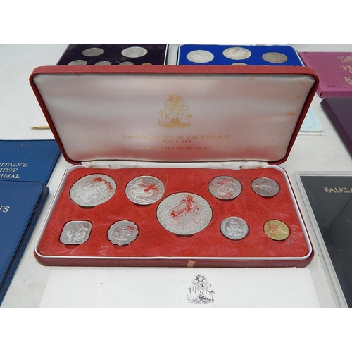 274 - Proof Sets: British Virgin Islands, Barbados, Bahamas, Falkland Islands 1974, The First Coinage of S... 