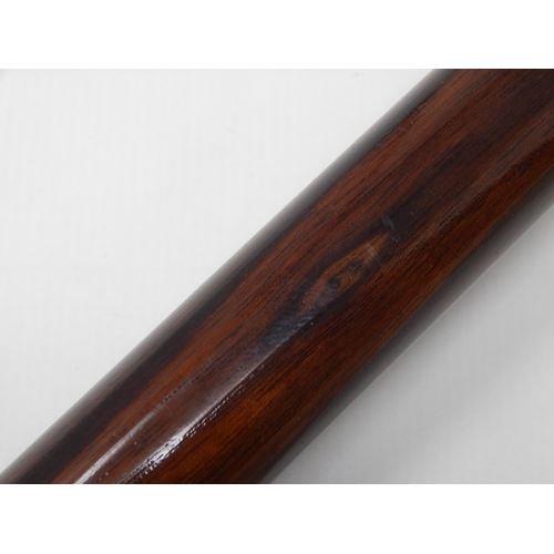 276 - Quality Gentleman's Hallmarked Silver Topped Walking Cane with Coromandel Wood Shaft: Measuring 92cm