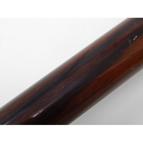 276 - Quality Gentleman's Hallmarked Silver Topped Walking Cane with Coromandel Wood Shaft: Measuring 92cm