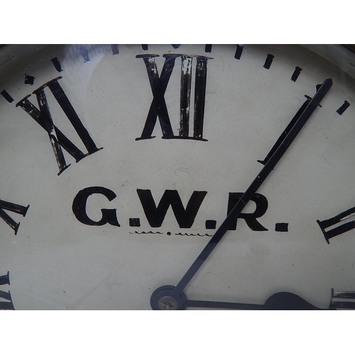 491 - GWR 12 INCH DIAL MAHOGANY CASED FUSEE RAILWAY CLOCK with brass bezel supplied to the Great Western R... 