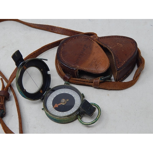 493 - WWI Military Compass in Original Leather Case by 