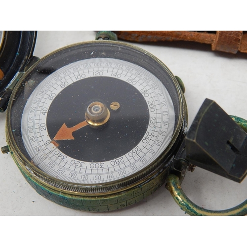 493 - WWI Military Compass in Original Leather Case by 