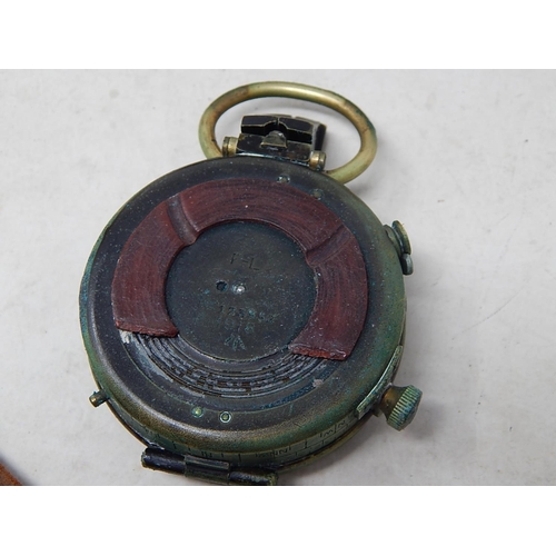 493 - WWI Military Compass in Original Leather Case by 